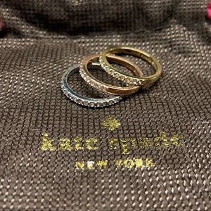 Kate Spade Tri tone 3 Piece Rings
